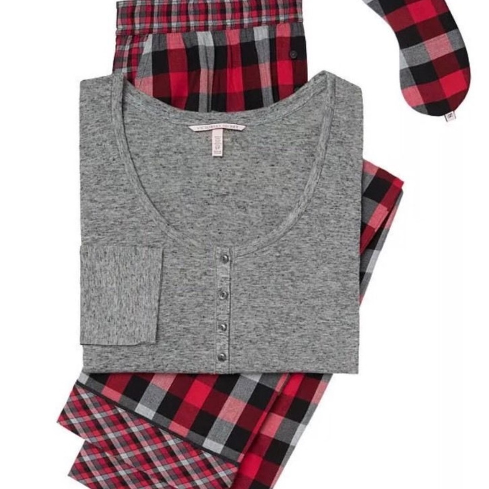 Victoria Secret 3 pc. HENLEY PJ's SET NEW EX SMALL
